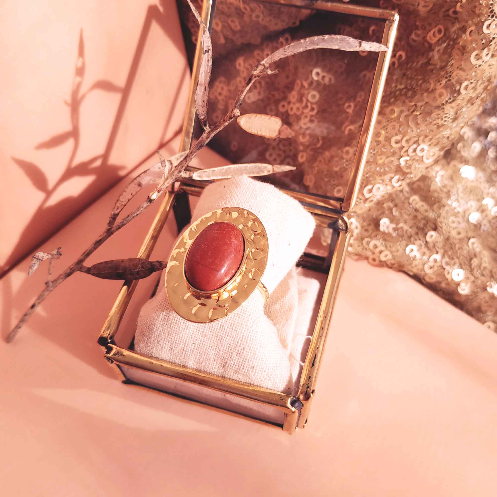 photo bague izy jaspe rouge