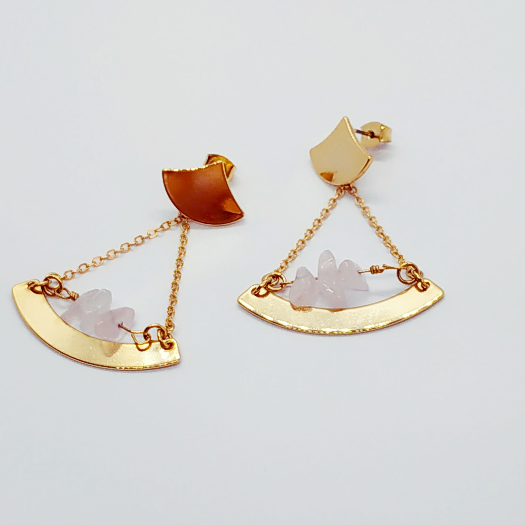 Boucles d'oreilles Kalia quartz rose