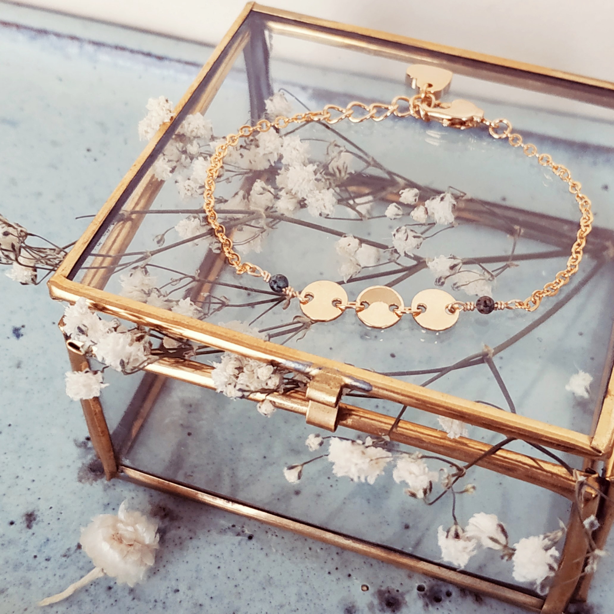 photo bracelet verveine bleu vert