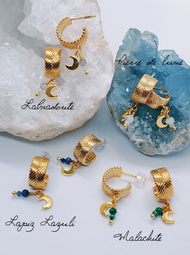 boucles d'oreilles moon