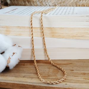 Collier doré maille torsadée Saul