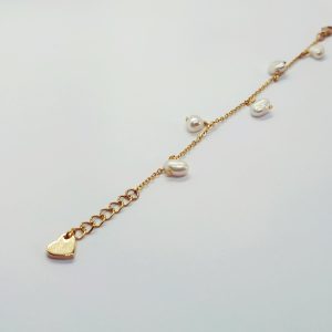 Bracelet plaqué or et perles en nacre Blues