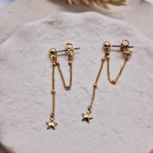 Boucles d'oreilles fines étoiles Stella