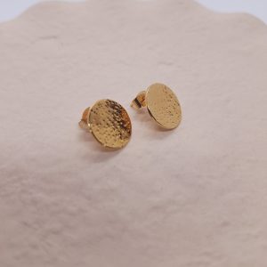 Boucles d'oreilles rondes martelées dorées PASTILLE